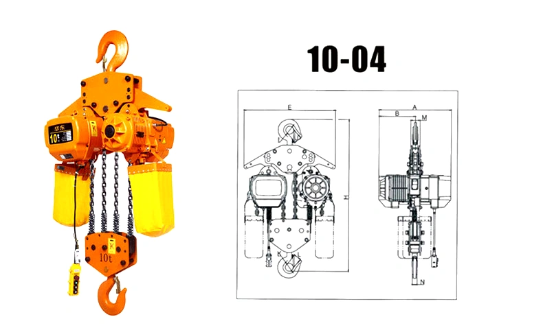 HHBB hook type chain hoist large tonnage technical parameters