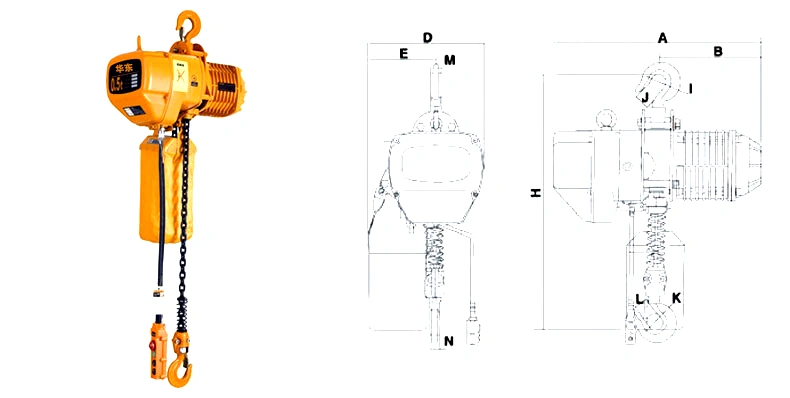 HHBB hook type chain hoist small tonnage technical parameters