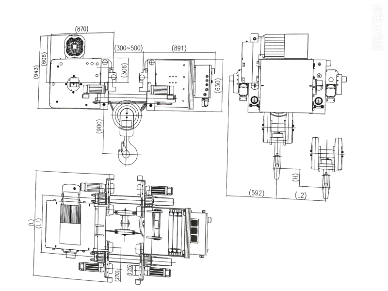 1t-20t European crane hoist technical parameters table